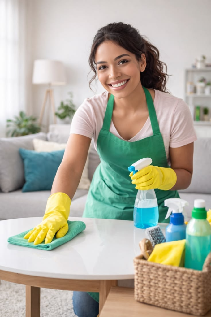 Smiling Female Professional Cleaner